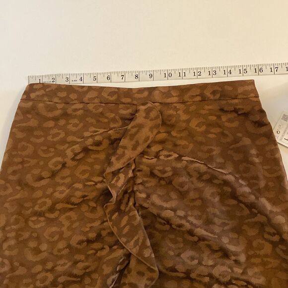 Zara Basic Jacquard Animal Print Vertical Ruffled Pencil Skirt Size Large NWT - Picture 3 of 8